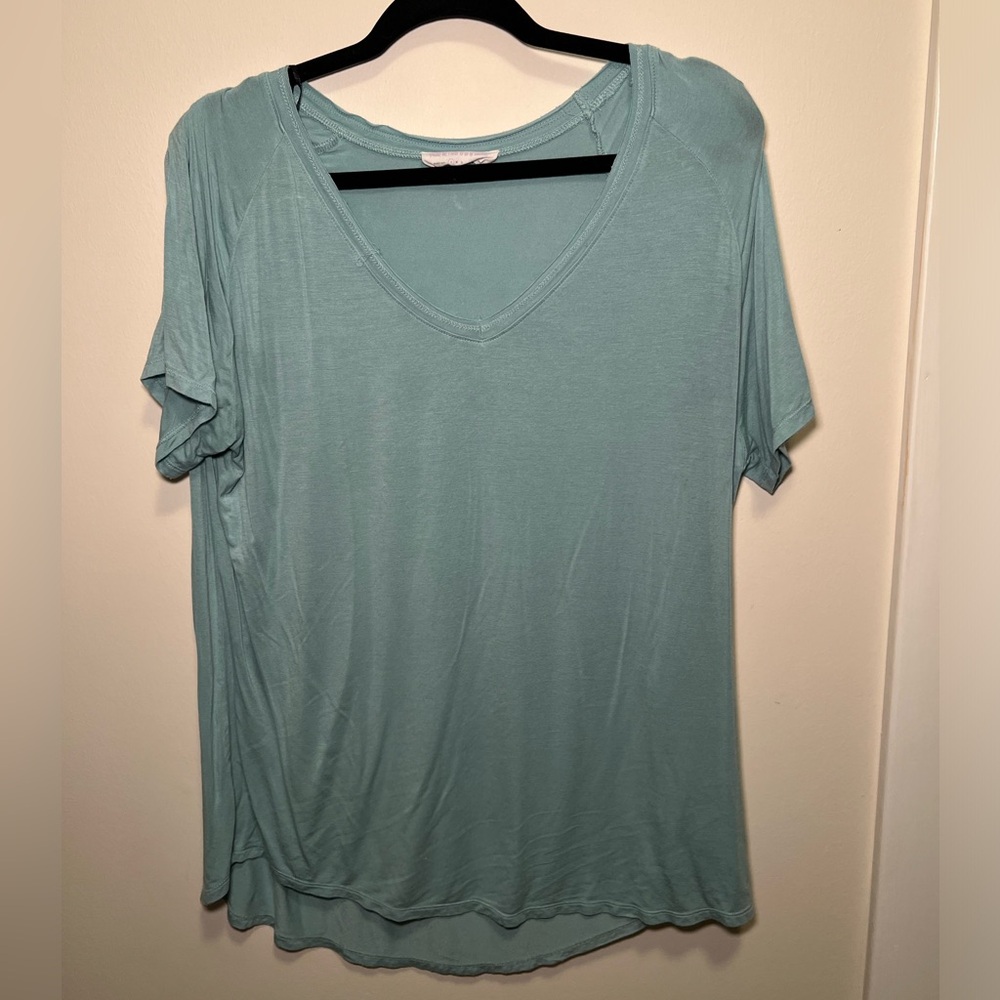 Women's Teal V-Neck Top